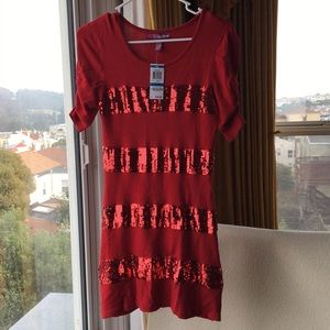 Epic threads red with sequins NWT holiday dress.